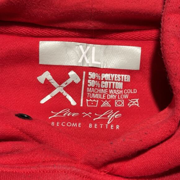 Axe & Sledge Hoodie Mens Size XL Red Hard Working Mxther Fxcker Pullover Logo - Picture 4 of 8
